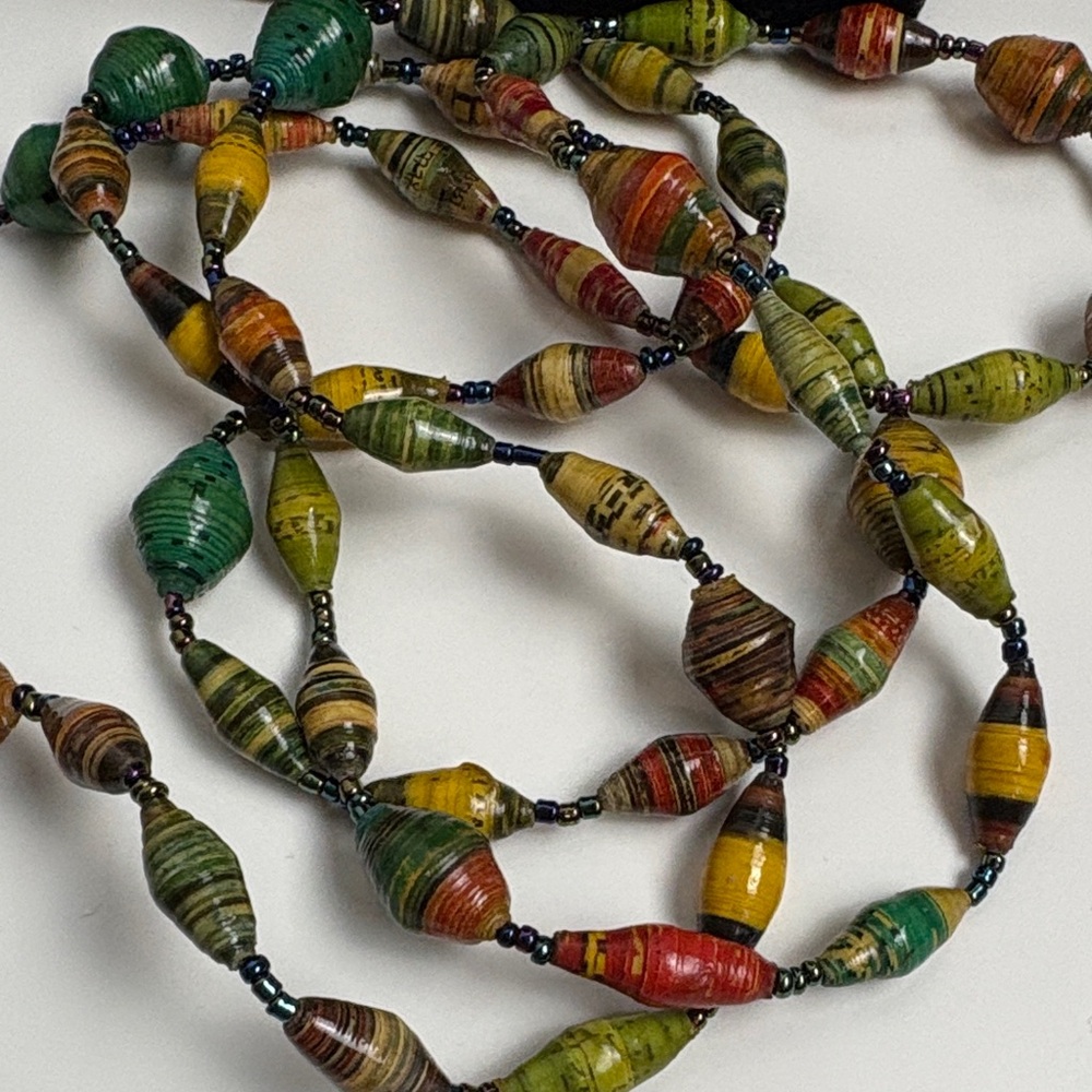 Colorful Paper Beaded Necklace African artesian
